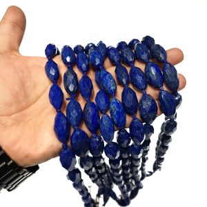 Lapis Lazuli Facet Melon Shape Designs 30 Strands